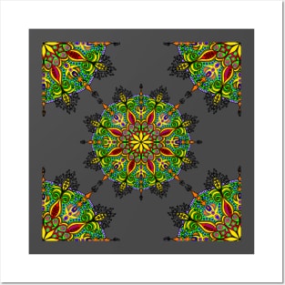 Mandala illustration, kaleidoscopic geometrical ornament. Art. Posters and Art